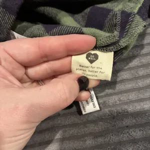 Madewell Flannel Crop Button Up Shirt Green Plaid Long Sleeve Womens Small thumbnail 7