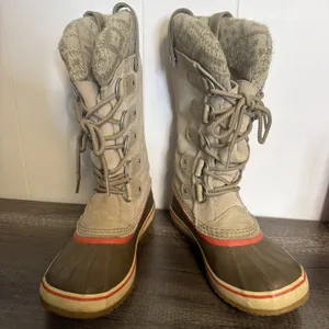 Women's Sorel Size 7 Joan Of Arctic Knit Winter Boots Waterproof Tall thumbnail 1