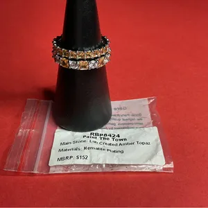 Bomb Party RBP8424 “Paint The Town” Lab Created Topaz on Hematite Sz 10 Ring NWT thumbnail 7