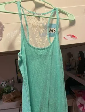American Eagle Aqua spaghetti too with mesh details thumbnail 1