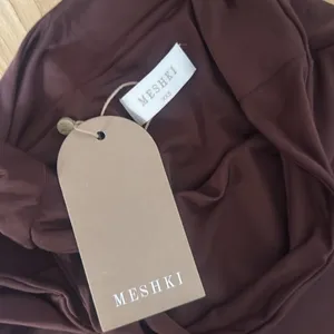 Meshki Haven Slinky Twist Brown midi Skirt thumbnail 2