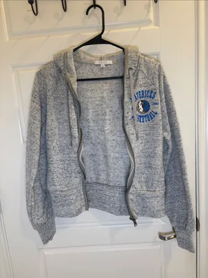 WEAR by Erin Andrews Dallas Mavericks Full Zip Hoodie Gray Small NBA thumbnail 6