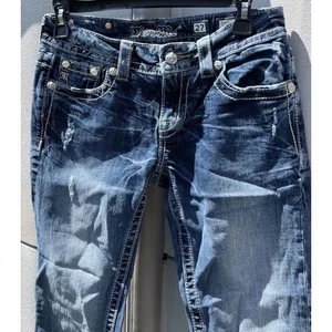 Miss Me Jeans Womens 27 Low Rise Signature Boot Cut Distress Beaded Embroidered thumbnail 14