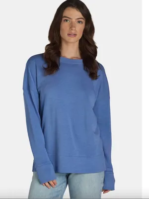 Time and Tru Light Blue Crewneck Sweatshirt thumbnail 2