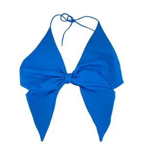 Blue Halter Tie Back Crop Top Y2K Cut Out Festival Clubwear Sexy Open Back thumbnail 3