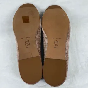 Tory Burch Dusty Rose Velvet Ribbed Smoking Slipper Loafers Gold Trim Flats 9.5‎ thumbnail 12