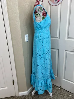 Boston Proper Eyelet Surplice Ankle Length Dress size 8 thumbnail 3