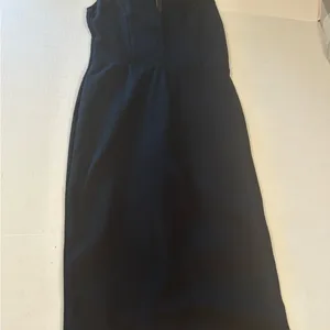 Lulu's Black Deep V Bodycon Sleeveless Sheath Midi Dress size Large fitted thumbnail 3