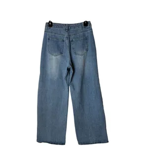 Dazy Barrel Leg Jeans Women Medium Blue Curved Seam Wide Leg Denim Streetwear thumbnail 3