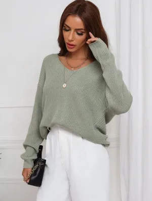 Cotton Emporium NWOT Mint Green Twist Back Sweater Women’s Large thumbnail 1