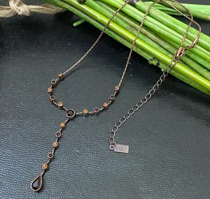 1928 Collection Copper Chocolate Rhinestones Y- Necklace thumbnail 1