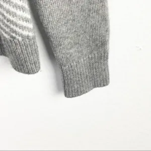 J. CREW FACTORY Gray Striped Merino Wool Blend Long Sleeves Sweater Small Preppy thumbnail 8