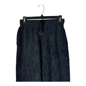 Rails Pants Women XS Black Velvet‎ Tie Oakland Black Flocked Cobra Joggers thumbnail 4