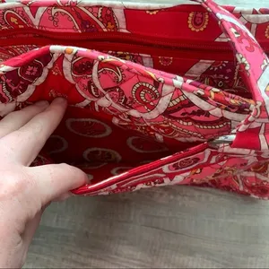 Vera Bradley short handle shoulder‎ bag pink red thumbnail 3