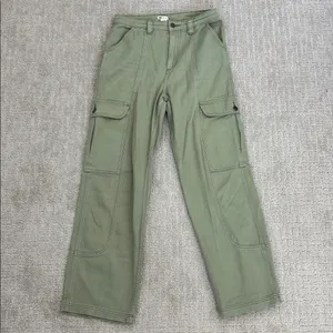 Billabong Wall To Wall Cargo Pants green denim straight leg loose fit baggy thumbnail 5