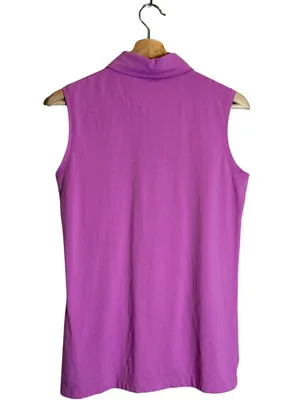 Magnolia Lane Master's Sleeveless Polo Golf Shirt Women's Medium Purple Preppy thumbnail 4