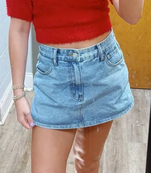 Denim Skort Blue thumbnail 1