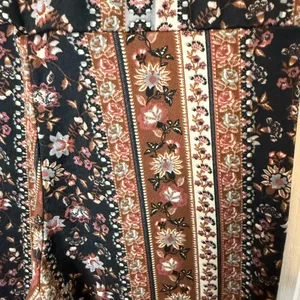 Floral Striped Women's Flare Pants Black Size M thumbnail 4
