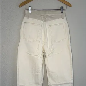 Abercrombie & Fitch 90s Straight Ultra High Rise Jeans Cream Faux Leather Y2K thumbnail 6