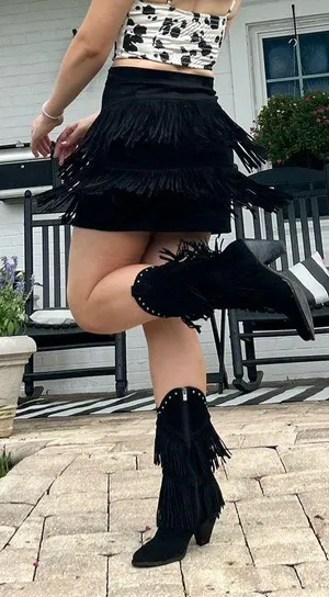 Francesca's Western Fringe skirt thumbnail 2