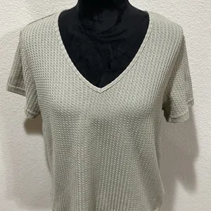 Beige Waffleknit Top Size M thumbnail 2