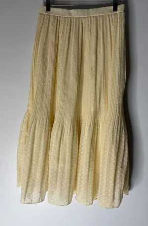 Lulus‎ butter yellow eyelet midi skirt Teired small thumbnail 1