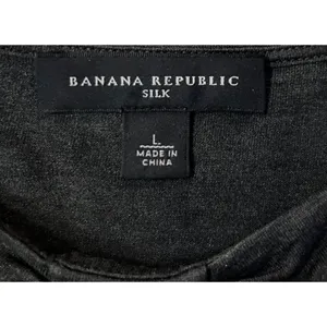 Banana Republic Silk Blouse Womens L Used Dark Gray thumbnail 5