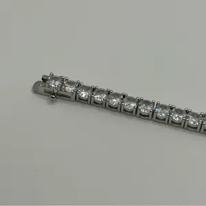 Moissanite Iced Out Tennis Bracelet Silver 3mm 8 Inches Brand New VVS1 D Color thumbnail 5