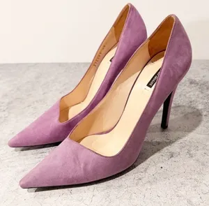 Giorgio Armani Suede Purple Suede‎ High Heels asymmetrical pointed Pump Size 40 thumbnail 1