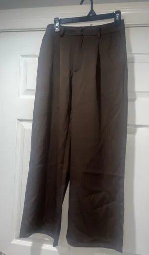 SHEIN Brown Wide-Leg Dress Pants thumbnail 1