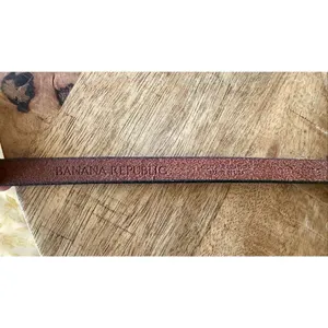 Banana Republic Metallic Leather Skinny Belt Knot Style Pewter Silver thumbnail 3