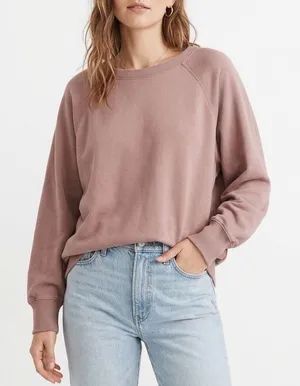 Aerie Sweatshirt Womens Large Brown Cotton Ribbed High Low Hem Raglan Sleeve thumbnail 1