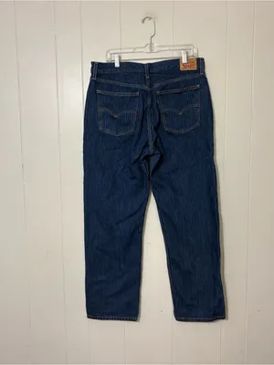 Levi’s Low Pro Pinstripe Jeans Dark Wash Straight Leg Low Rise Size 31 thumbnail 6