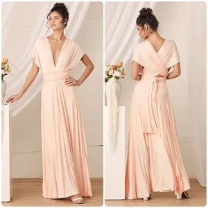 Lulus Tricks of‎ the Trade Blush Pink Convertible Maxi Bridesmaid Dress Size L thumbnail 2