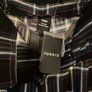 Torrid Green and Purple Plaid Wide Leg Pants thumbnail 4
