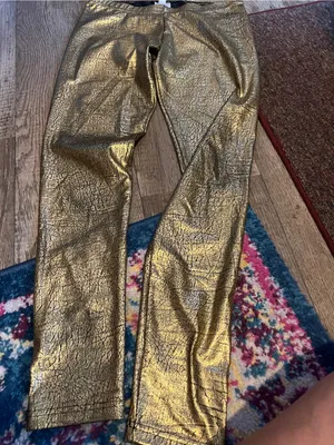 Adidas neo Gold Metallic Women’s Jeans - Shiny Statement Leggings thumbnail 4
