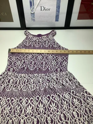 Altar'd State Purple Dress with White Lace Overlay EUC Wedding Sorority Feminine thumbnail 4