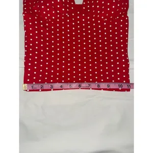 Red White‎ Polka Dot Halter top with removable pads Size XS thumbnail 3