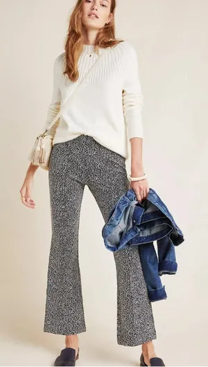 Anthropologie Essential Crop Flare Pant Size Small thumbnail 1