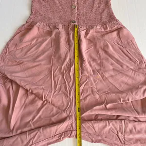 Jumpsuit Sz‎ L Smocked Stretch Pink Pull On Wide Leg High Rise Tank Cisono thumbnail 11