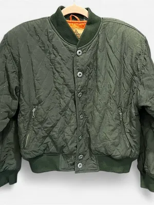 Vintage 90s Liz Wear Chic Army Green Quilted Nylon Bomber Jacket Small thumbnail 5