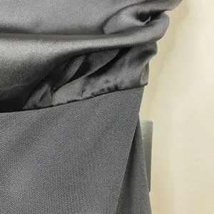 Express black pieced satin strapless bow tie back wide leg jumpsuit XS new nwt thumbnail 4
