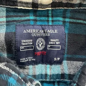 American Eagle prep fit plaid tartan button down shirt thumbnail 2