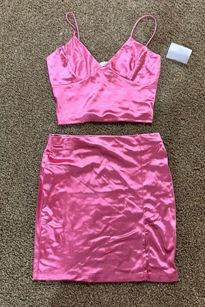 Haley & Jane Pink Silk Set thumbnail 1