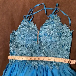 Women’s Blue Prom Party Dress Full Length with Leg Slit 4 **READ DESCRIPTION thumbnail 9