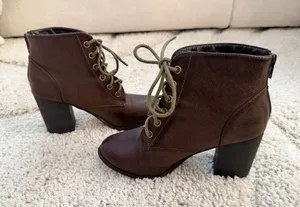 Brown Ankle Booties Size 6 thumbnail 1