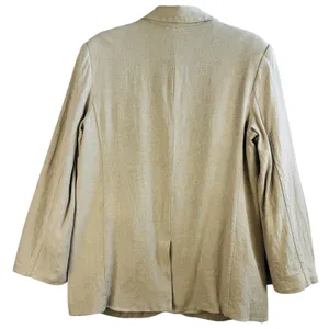 A New Day Linen‎ Blend Oversize Blazer Casual Work Office Career Jacket Beige M thumbnail 2