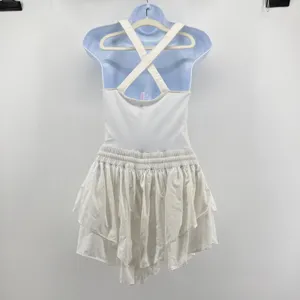 FP Movement Free People White Ruffle Skort Keep it Real Romper Drawstring Size M thumbnail 6