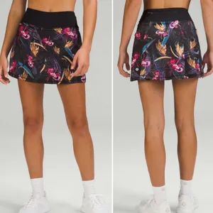Lululemon Pace Rival‎ Mid-Rise Skirt Long Veiled Floral Black Multi 2 thumbnail 2