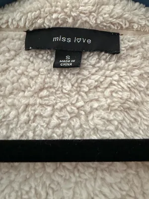 Miss Love Cozy Sherpa Button-Front Jacket in Light Beige Size S thumbnail 3